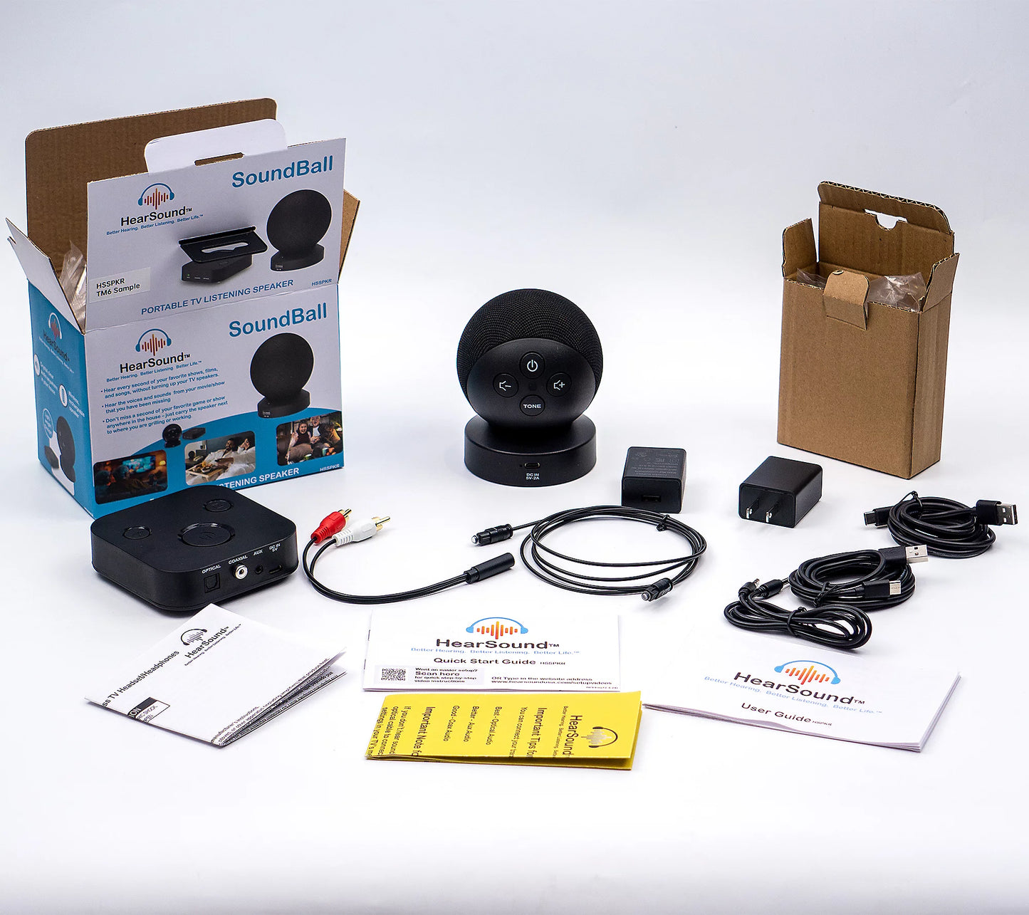 HearSound Soundball Wireless Portable TV Sound Enhancing Speaker